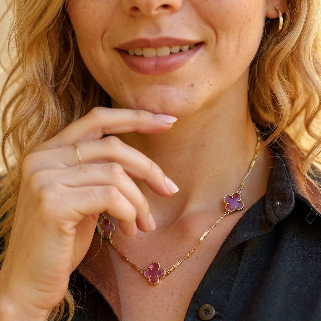 Colar Trèfle Rosé
