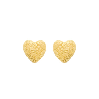 Brinco Dourado de Coração Irregular