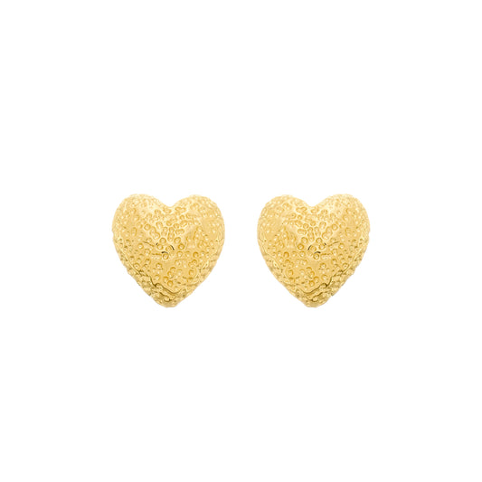 Brinco Dourado de Coração Irregular
