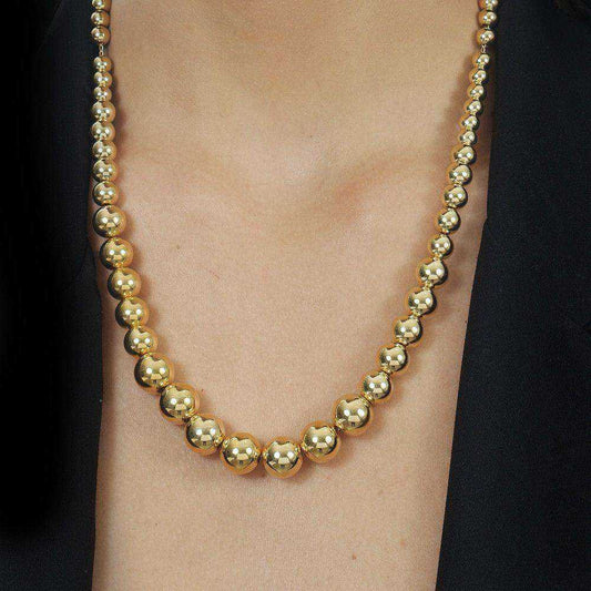 Colar Dourado de Bolas Crescentes - Galeria